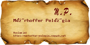 Márhoffer Pelágia névjegykártya